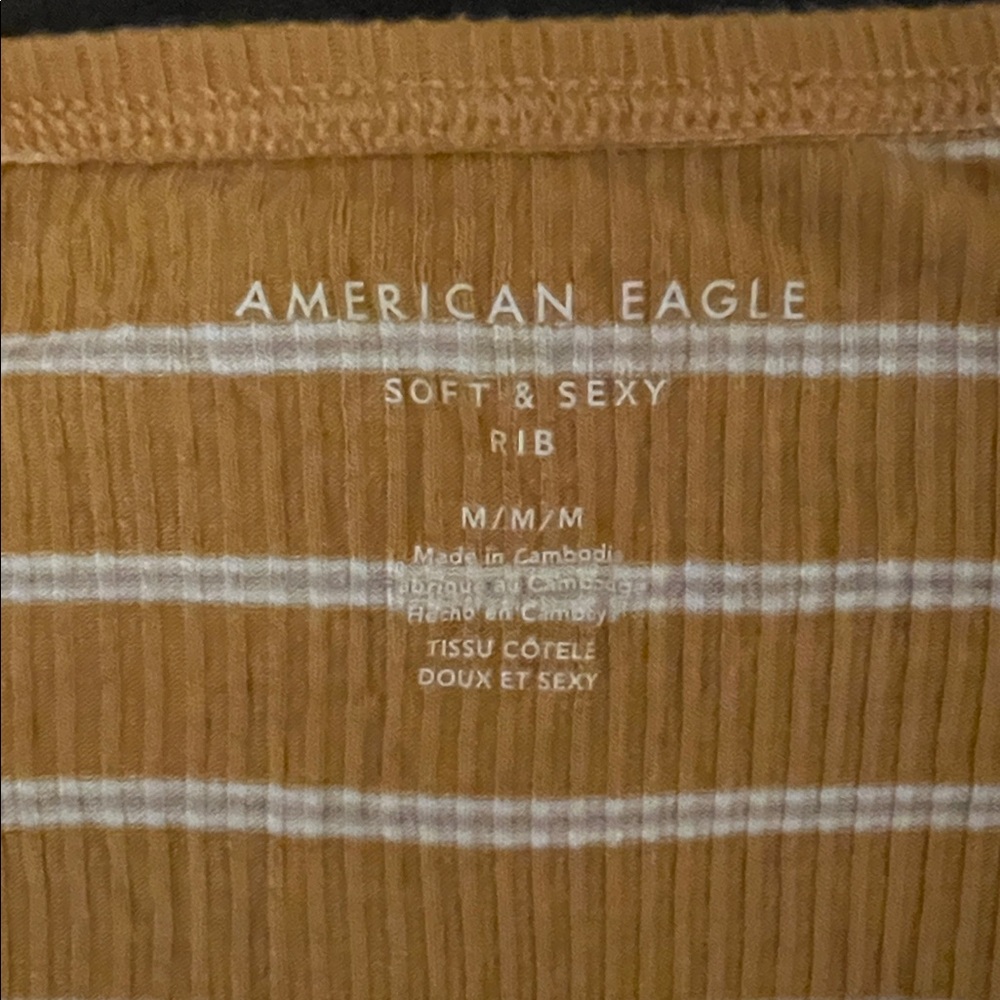 American Eagle Yellow and White Striped Tube Top - Picture 3 of 3